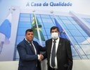 O presidente da Câmara, Alex Joaquim, e o prefeito Tutuca