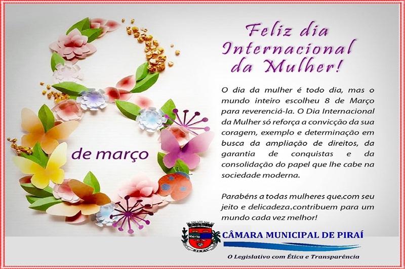 08 de março - DIA INTERNACIONAL DA MULHER 