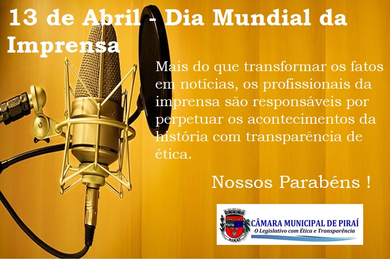 13 de Abril – Dia Mundial da Imprensa