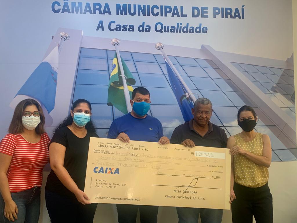  Câmara de Piraí devolve R$ 1,5 milhão à Prefeitura Municipal em 2020
