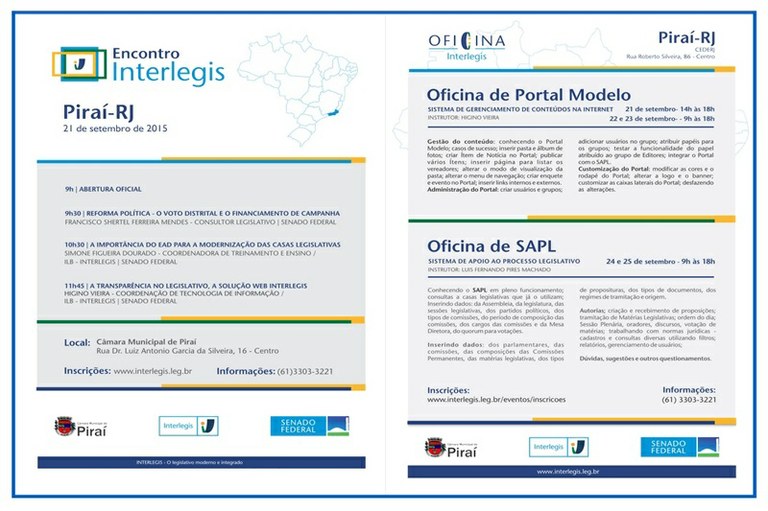 Câmara de Piraí sedia o 1ª Encontro Interlegis no Estado do Rio.