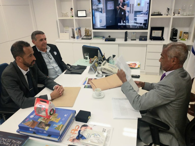 Representantes da Mesa Diretora cumprem agenda em Brasília com senador Romário 