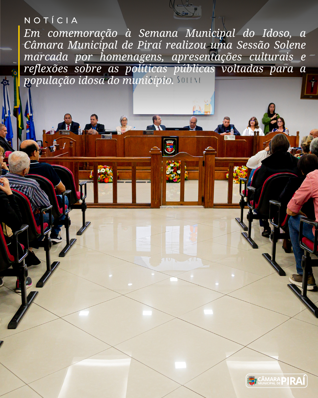 Câmara Municipal de Piraí realizou uma Sessão Solene em comemoração à Semana Municipal do Idoso