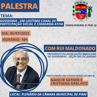 Câmara promove palestra com o tema 'Ouvidoria - Um legítimo canal de participação social e cidadania ativa'