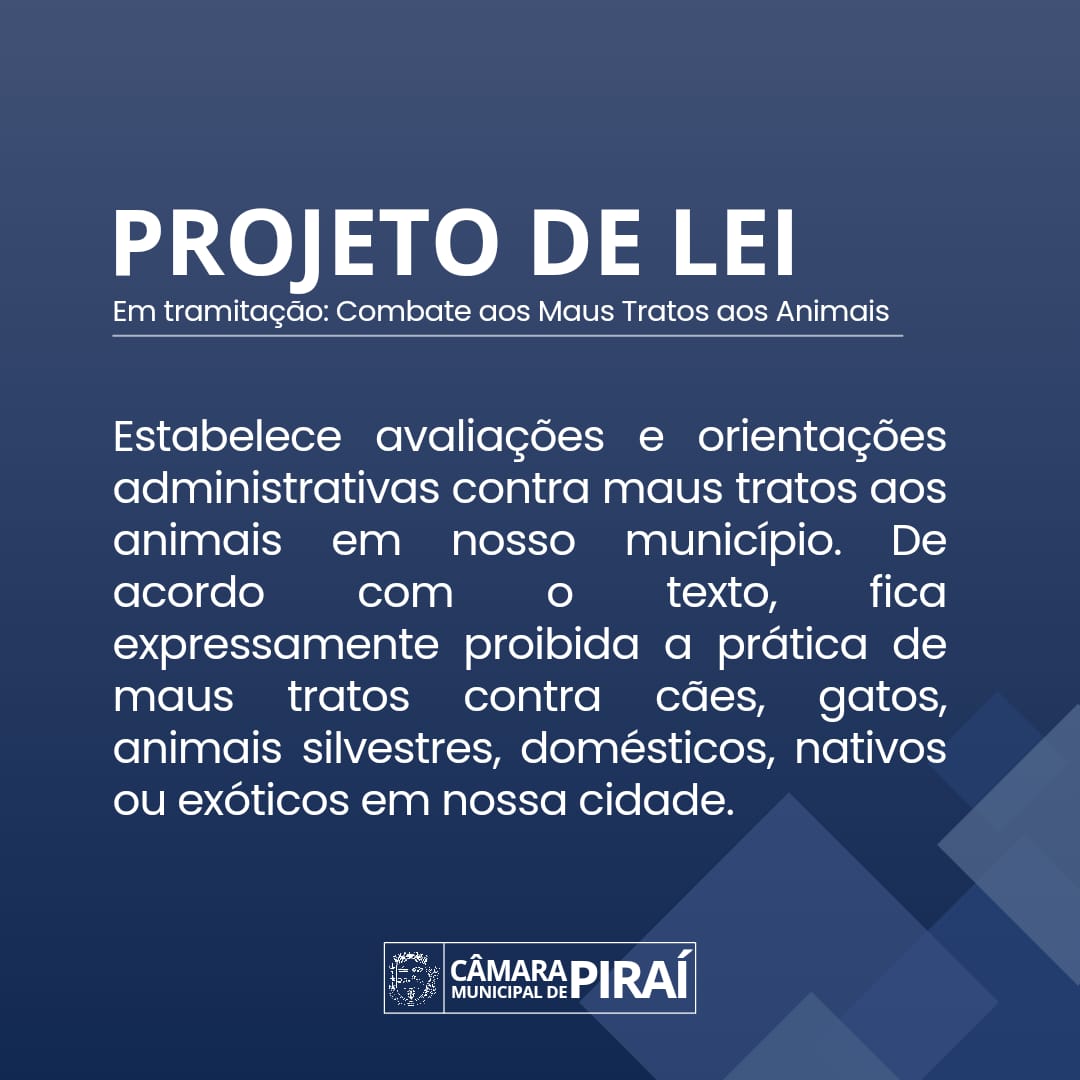 Projeto de Lei pretende aplicar sanções e penalidades por maus-tratos aos animais em Piraí